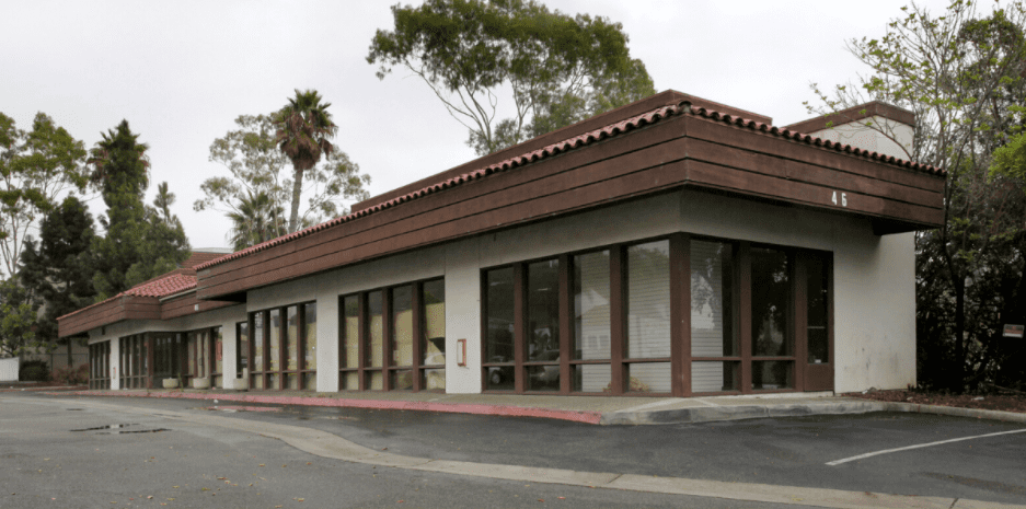 Parking lot outside of retail building